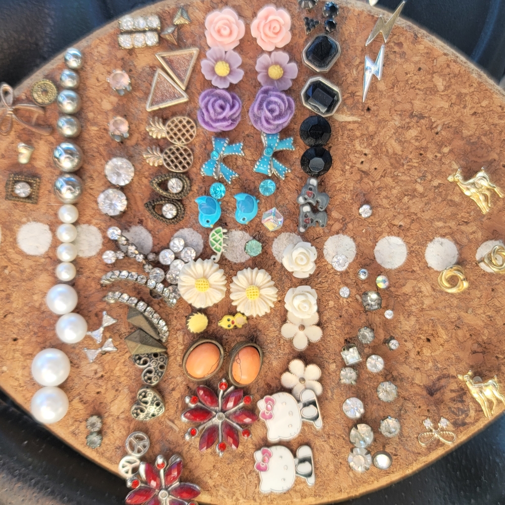 Assorted Earring Set with Floral and Pearl Designs - Picture 3 of 4